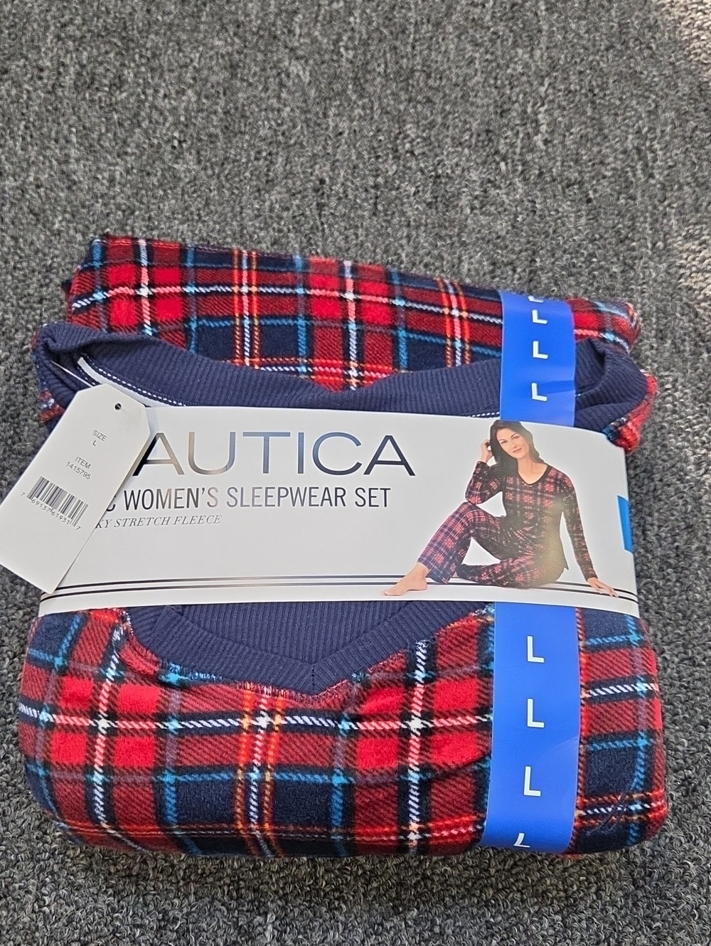 (#4) Nautica Red and Navy Plaid Women's Sleepwear Set